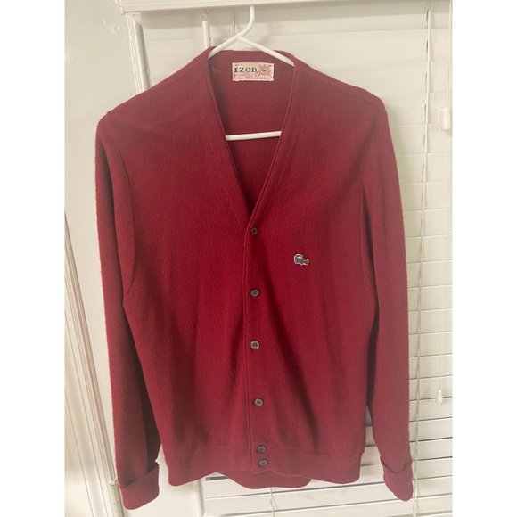 Lacoste Red Men's Cardigan Sweater - Picture 11 of 11